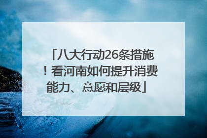 八大行动26条措施！看河南如何提升消费能力、意愿和层级