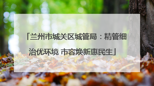 兰州市城关区城管局：精管细治优环境 市容焕新惠民生