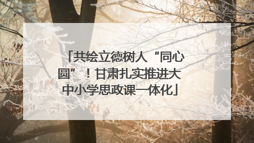共绘立德树人“同心圆”！甘肃扎实推进大中小学思政课一体化