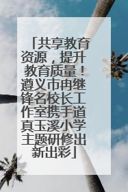 共享教育资源，提升教育质量！遵义市冉继锋名校长工作室携手道真玉溪小学主题研修出新出彩