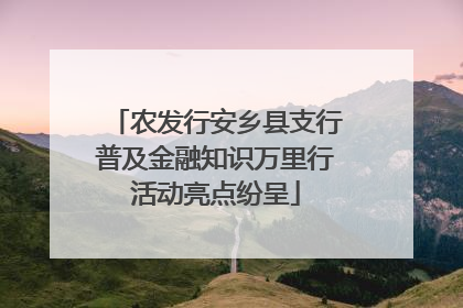 农发行安乡县支行普及金融知识万里行活动亮点纷呈