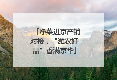 净菜进京产销对接，“潍农好品”香满京华