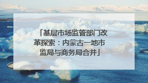 基层市场监管部门改革探索：内蒙古一地市监局与商务局合并