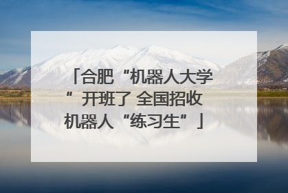 合肥“机器人大学”开班了 全国招收机器人“练习生”