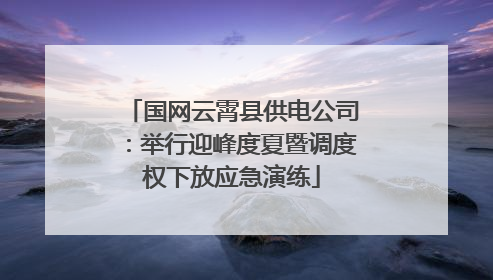 国网云霄县供电公司：举行迎峰度夏暨调度权下放应急演练