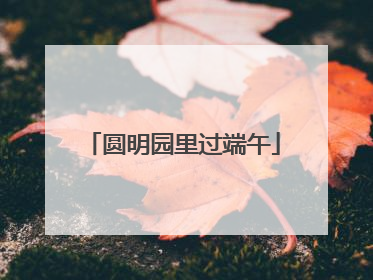 圆明园里过端午