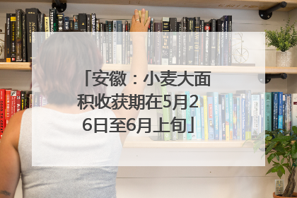 安徽：小麦大面积收获期在5月26日至6月上旬
