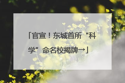 官宣！东城首所“科学”命名校揭牌→