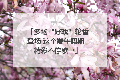 多场“好戏”轮番登场 这个端午假期精彩不停歇→