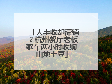 大丰收却滞销？杭州餐厅老板驱车两小时收购山地土豆