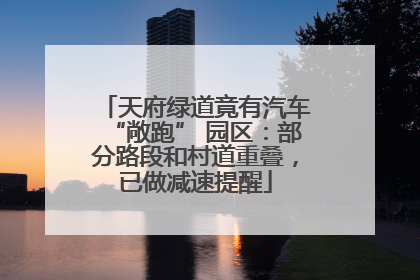 天府绿道竟有汽车“敞跑” 园区：部分路段和村道重叠，已做减速提醒