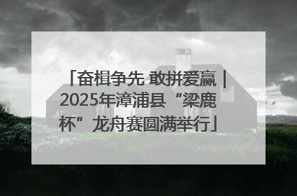 奋楫争先 敢拼爱赢｜2025年漳浦县“梁鹿杯”龙舟赛圆满举行