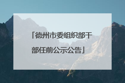 德州市委组织部干部任前公示公告