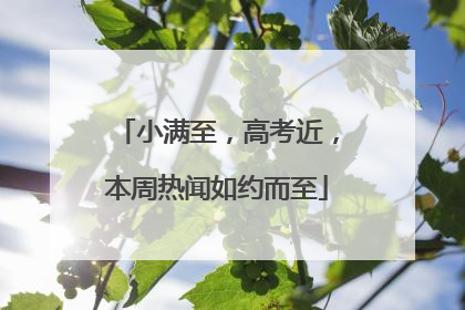 小满至，高考近，本周热闻如约而至