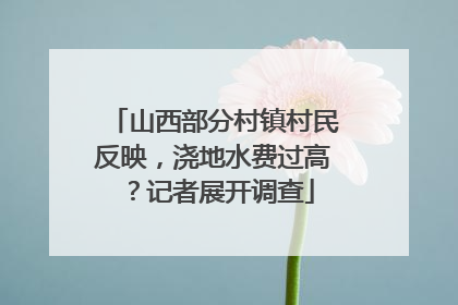 山西部分村镇村民反映，浇地水费过高？记者展开调查