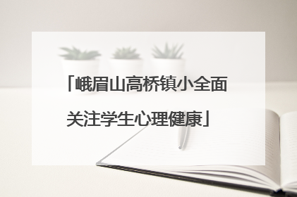 峨眉山高桥镇小全面关注学生心理健康
