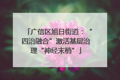 广信区旭日街道：“四治融合”激活基层治理“神经末梢”