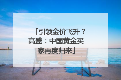 引领金价飞升？高盛：中国黄金买家再度归来
