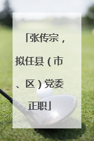 张传宗，拟任县（市、区）党委正职