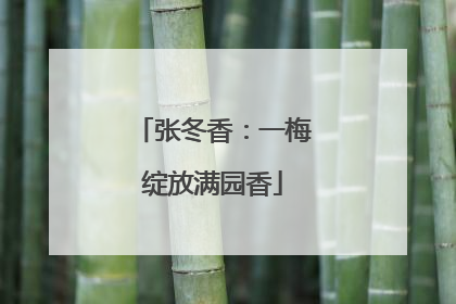 张冬香：一梅绽放满园香