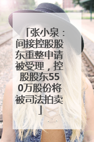 张小泉：间接控股股东重整申请被受理，控股股东550万股份将被司法拍卖