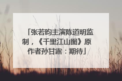 张若昀主演陈道明监制，《千里江山图》原作者孙甘露：期待