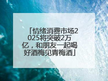 情绪消费市场2025将突破2万亿，和朋友一起喝好酒梅见青梅酒
