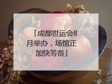 成都世运会8月举办，场馆正加快筹备