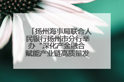 扬州海事局联合人民银行扬州市分行举办“深化产金融合 赋能产业链高质量发展”共建联学活动