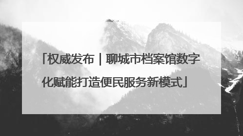 权威发布｜聊城市档案馆数字化赋能打造便民服务新模式