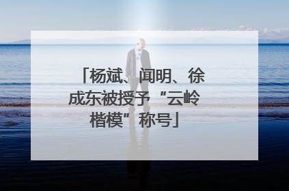 杨斌、闻明、徐成东被授予“云岭楷模”称号