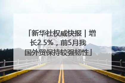 新华社权威快报｜增长2.5%，前5月我国外贸保持较强韧性