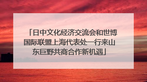 日中文化经济交流会和世博国际联盟上海代表处一行来山东巨野共商合作新机遇