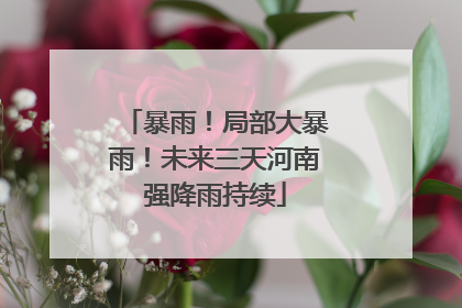 暴雨！局部大暴雨！未来三天河南强降雨持续