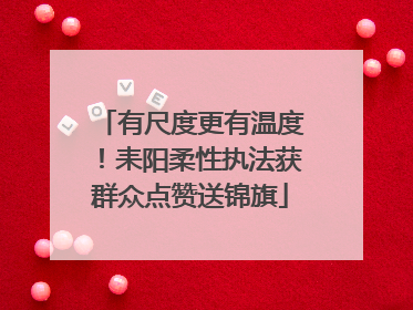 有尺度更有温度！耒阳柔性执法获群众点赞送锦旗