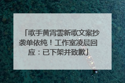 歌手黄霄雲新歌文案抄袭单依纯！工作室凌晨回应：已下架并致歉