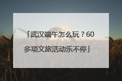 武汉端午怎么玩？60多项文旅活动乐不停