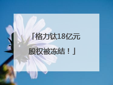 格力钛18亿元股权被冻结！