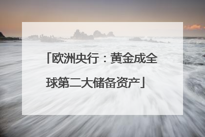 欧洲央行：黄金成全球第二大储备资产