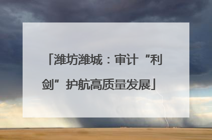 潍坊潍城：审计“利剑”护航高质量发展