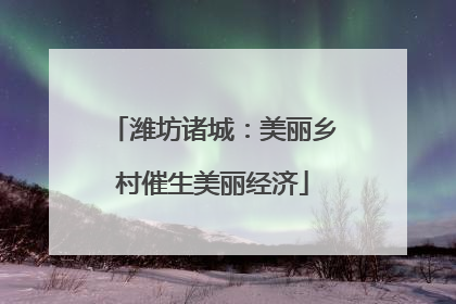 潍坊诸城：美丽乡村催生美丽经济