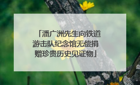 潘广洲先生向铁道游击队纪念馆无偿捐赠珍贵历史见证物