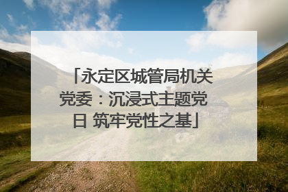 永定区城管局机关党委：沉浸式主题党日 筑牢党性之基