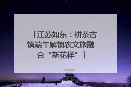 江苏如东：栟茶古镇端午解锁农文旅融合“新花样”