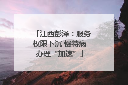 江西彭泽：服务权限下沉 慢特病办理“加速”