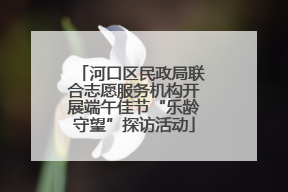 河口区民政局联合志愿服务机构开展端午佳节“乐龄守望”探访活动