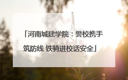 河南城建学院：警校携手筑防线 铁骑进校话安全