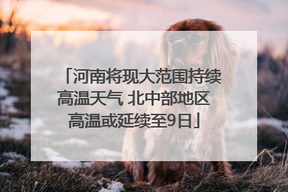 河南将现大范围持续高温天气 北中部地区高温或延续至9日