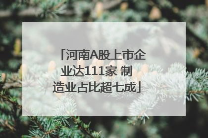 河南A股上市企业达111家 制造业占比超七成