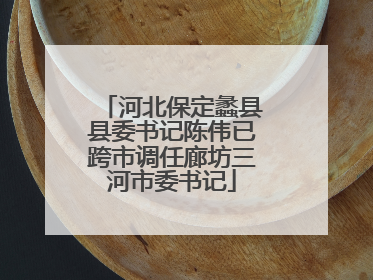 河北保定蠡县县委书记陈伟已跨市调任廊坊三河市委书记